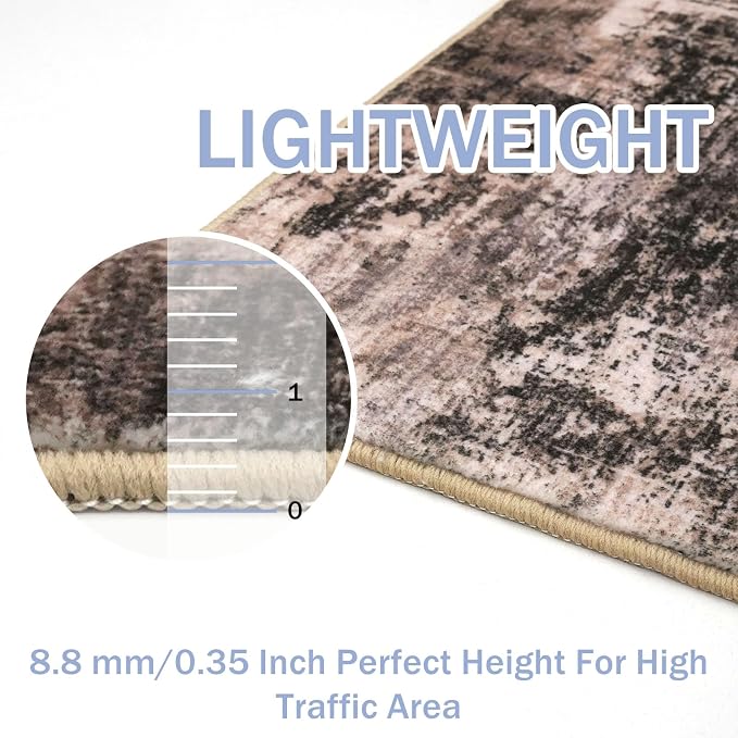 IOHOUZE Abstract Runner Rug 3x10 Ft Washable Runners