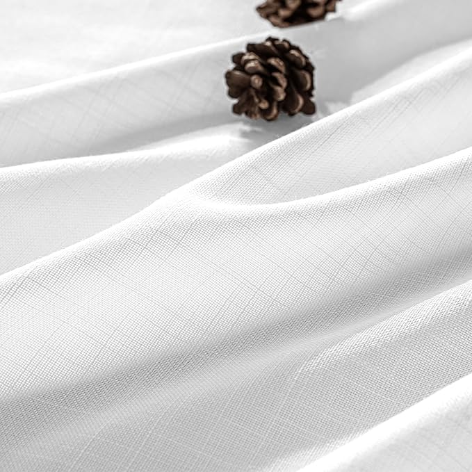 MIULEE White Linen Curtains 86 Inch Long 2 Panels