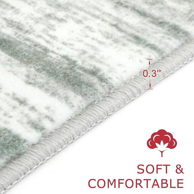 KOZYFLY Kitchen Runner Rug for Hallway Non-Slip Modern Abstract Runner Rug 2x5