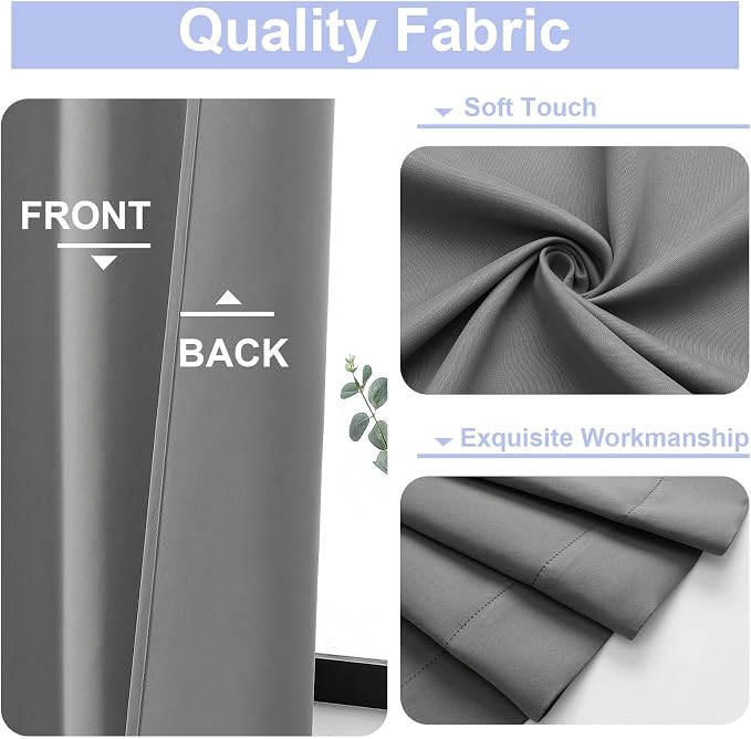 Simplebrand Ava Light Grey Blackout Curtains