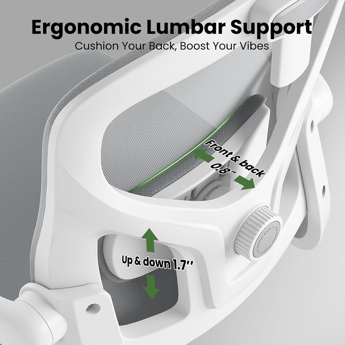 Ergonomic Office Chair, Comfy Home Office Chair High Back Computer Chair with Headrest, Adjustable Back Support, Flip-Up Arms, 90-120° Tilt and Wide Cushion, Up to 300lbs, Grey+White