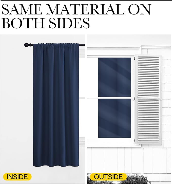 NICETOWN Living Room Curtains, Home Decorations Thermal Insulated Solid Rod