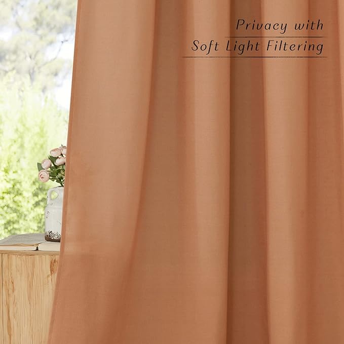 NICETOWN Rustic Linen 144 inch Long Curtains