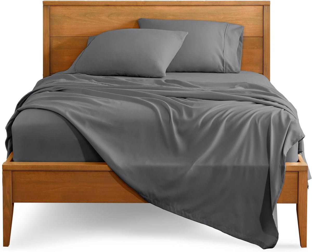 Bare Home Twin XL Sheet Set - College Dorm Size - Luxury 1800 Ultra-Soft Microfiber Twin Extra Long Bed Sheets - Deep Pockets - Easy Fit - Extra Soft - 3 Piece Set - (Twin XL, Grey)