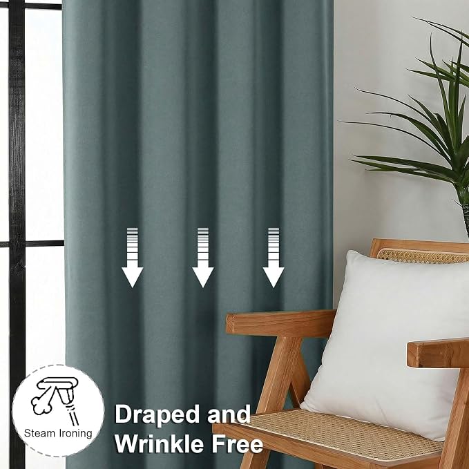 Simplebrand Ava Dark Green Blackout Curtains