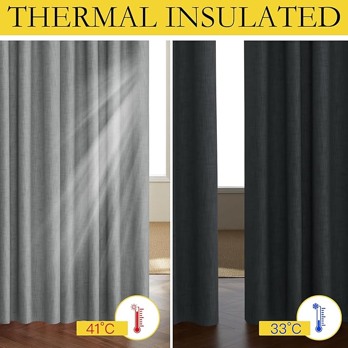 NICETOWN Linen Blackout Curtains