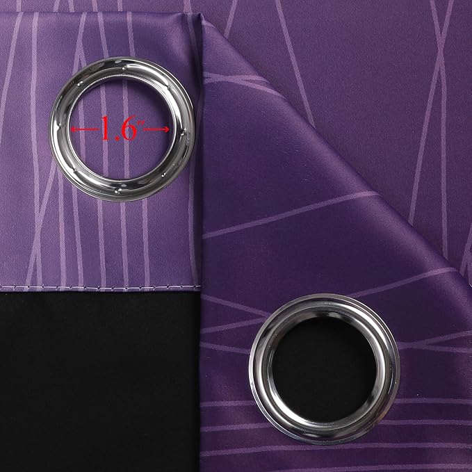 Estelar Textiler Purple and Black Blackout Curtains