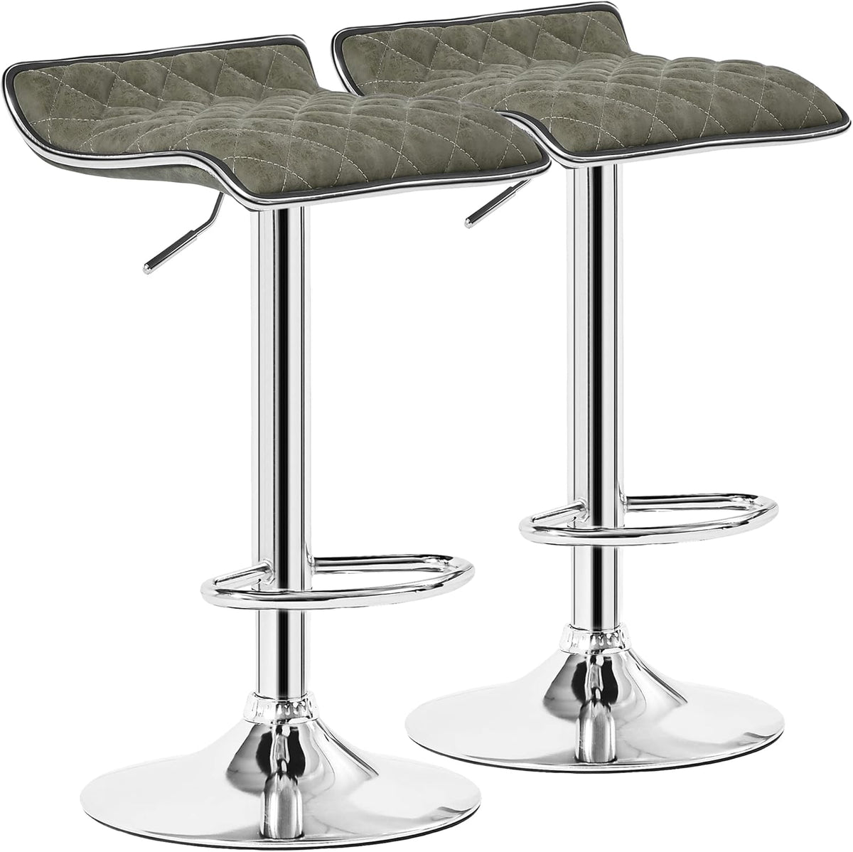 VECELO Adjustable Bar Stools Set of 2, Bar Height Stools for Kitchen Counter