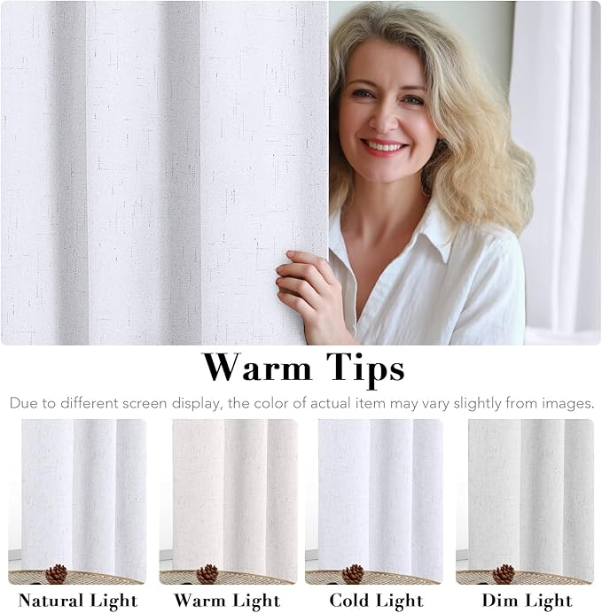H.VERSAILTEX Primitive Linen Curtains 100% Blackout Curtain Drapes Burlap