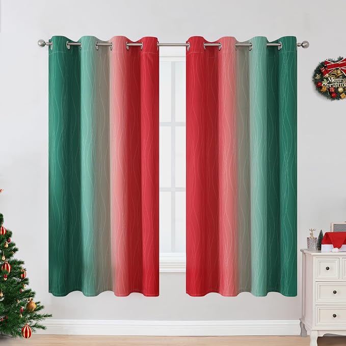 Estelar Textiler Red and Green Blackout Curtains
