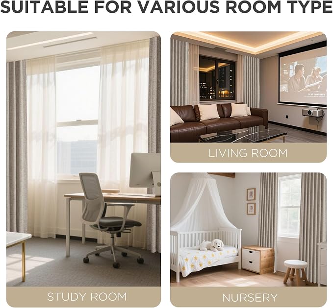Joydeco 100% Blackout Curtains for Bedroom