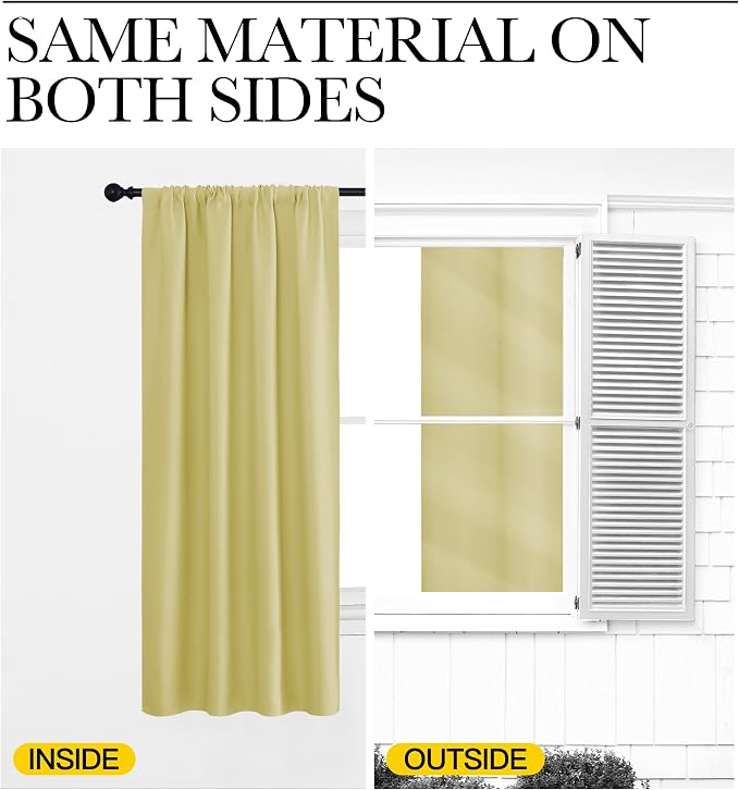 NICETOWN RV Bunk Curtains, Paler Yellow, 2 Panels, W42 x L30 -Inch, Kitchen