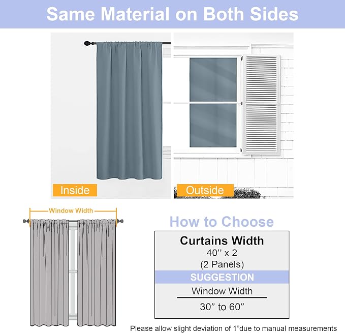 Simplebrand Ava Stone Blue Blackout Curtains