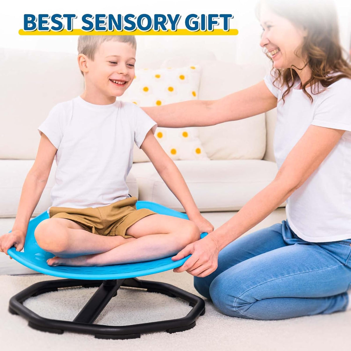 KidBloom Spinning Chair for Autistic Kids, Upgrade Handle Sensory Chair, Autism & ADHD Chair, Kid's Furniture, Autism Sensory Products for Kids