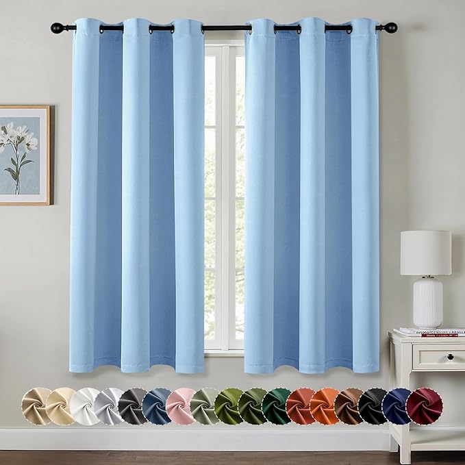 MIULEE Sky Blue Blackout Curtains