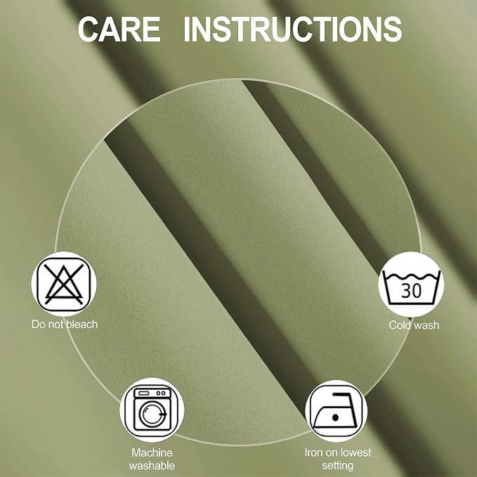 LEMOMO Blackout Curtains 42 x 63 inch/Sage Green Curtains Set of 2