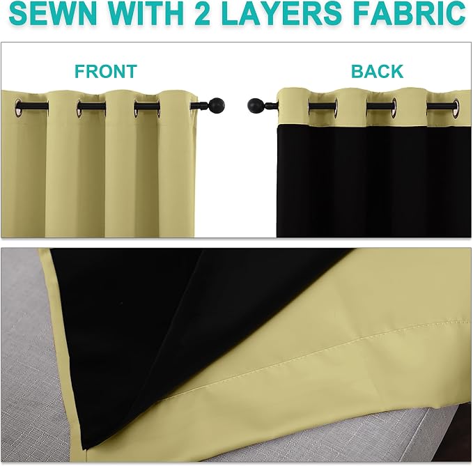 NICETOWN 100% Blackout Blinds, Laundry Room Decor Window Treatment Curtains
