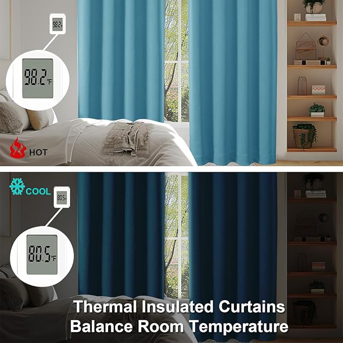 Simplebrand Ava Turquoise Blackout Curtains
