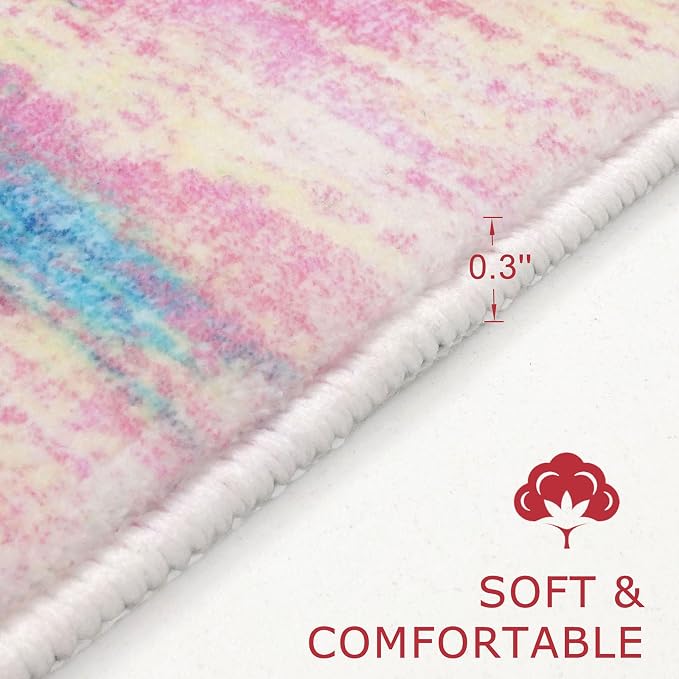 KOZYFLY Modern Abstract Small Area Rugs 2x3, Washable Indoor Front Door Mat