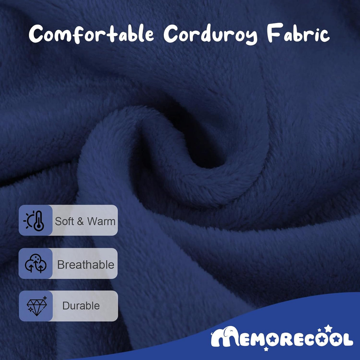MeMoreCool Convertible Modular Kids Foam Play Couch Sofa – Navy Fold-Out Toddler Couch for Playroom or Bedroom