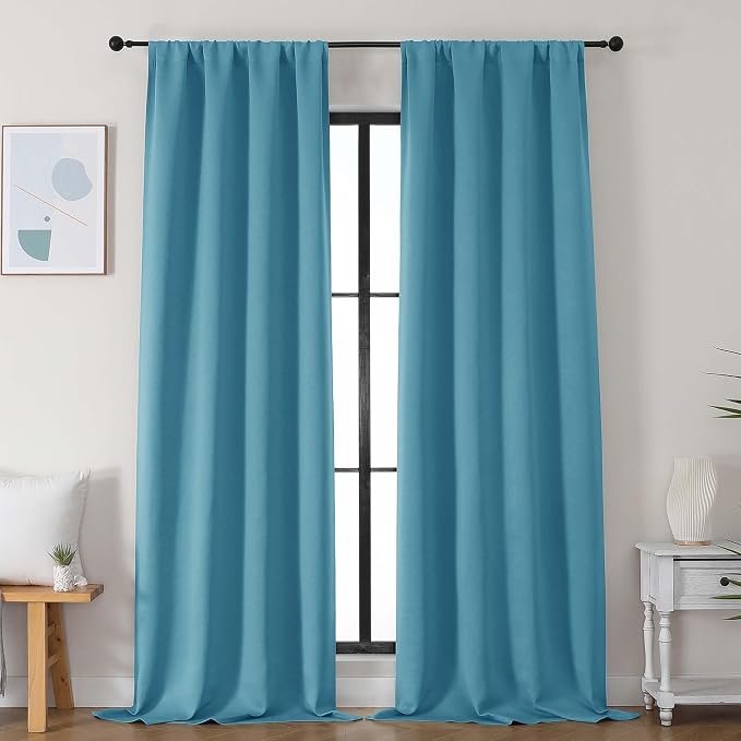 Simplebrand Ava Turquoise Blackout Curtains