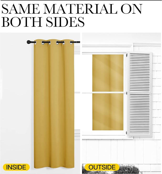 NICETOWN Yellow Blackout Drapes