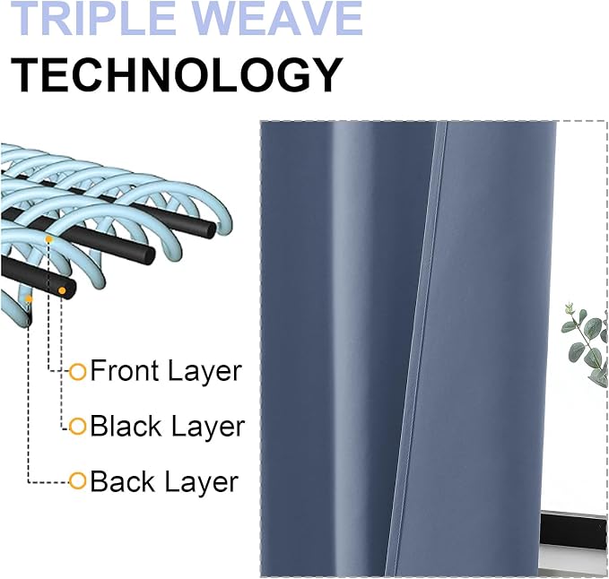 Simplebrand Ava Denim Blackout Curtains
