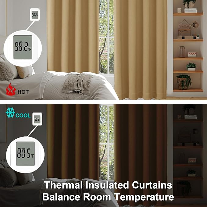 Simplebrand Ava Gold Short Blackout Curtains