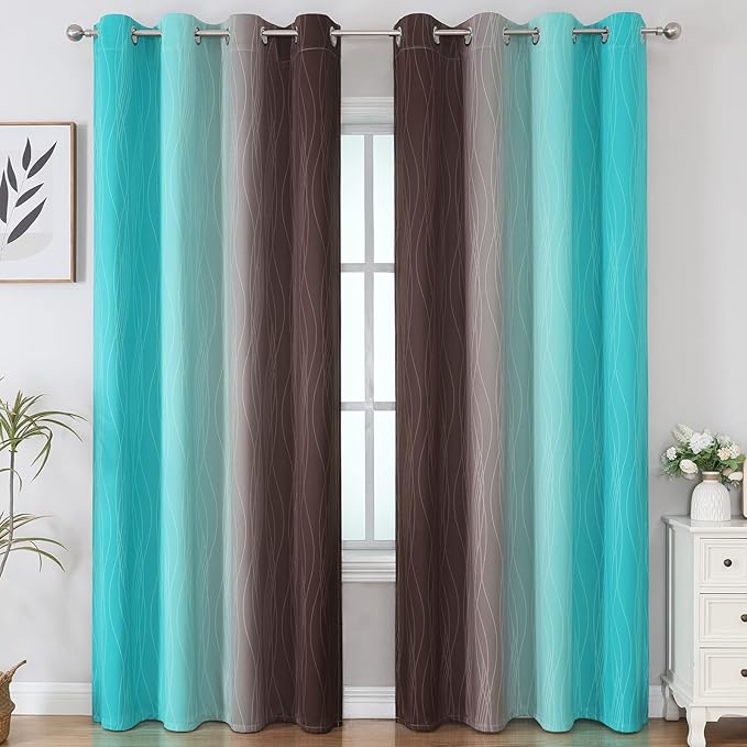 Estelar Textiler Full Room Darkening Gradient Blackout Curtains 96 Inch Length
