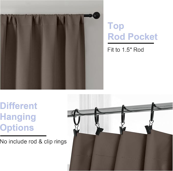Simplebrand Ava Brown Blackout Curtains