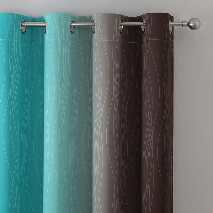 Estelar Textiler Full Room Darkening Gradient Blackout Curtains 96 Inch Length