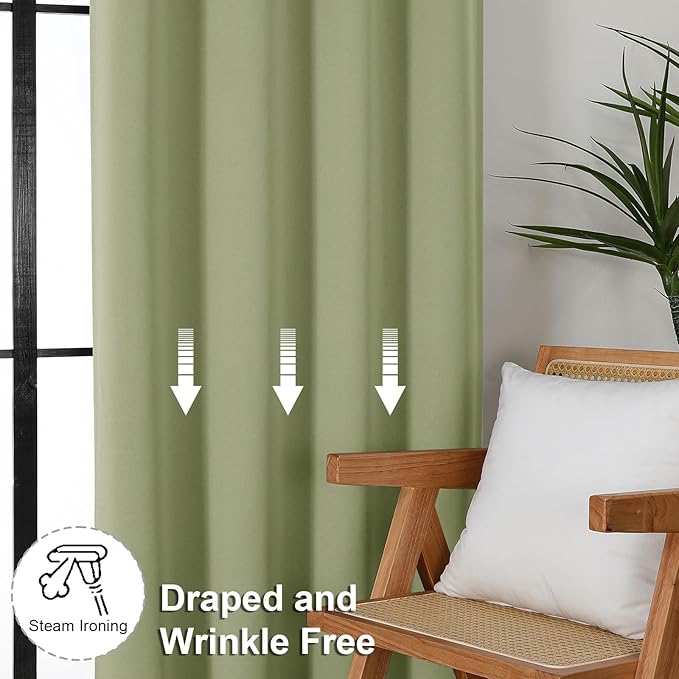 Simplebrand Ava Sage Green Blackout Curtains