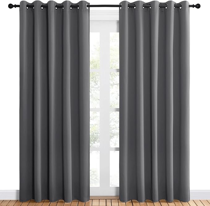 NICETOWN Bedroom Curtains Blackout Drapery Panels, Three Pass Microfiber