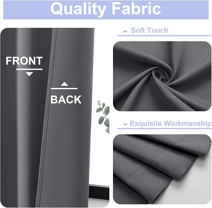 Simplebrand Ava Grey Blackout Curtains