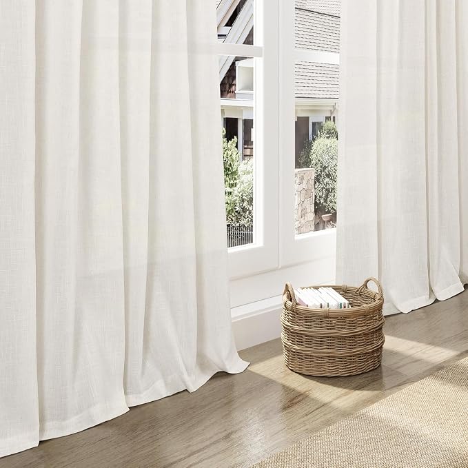 Nanspring 24 Inch Linen Curtains