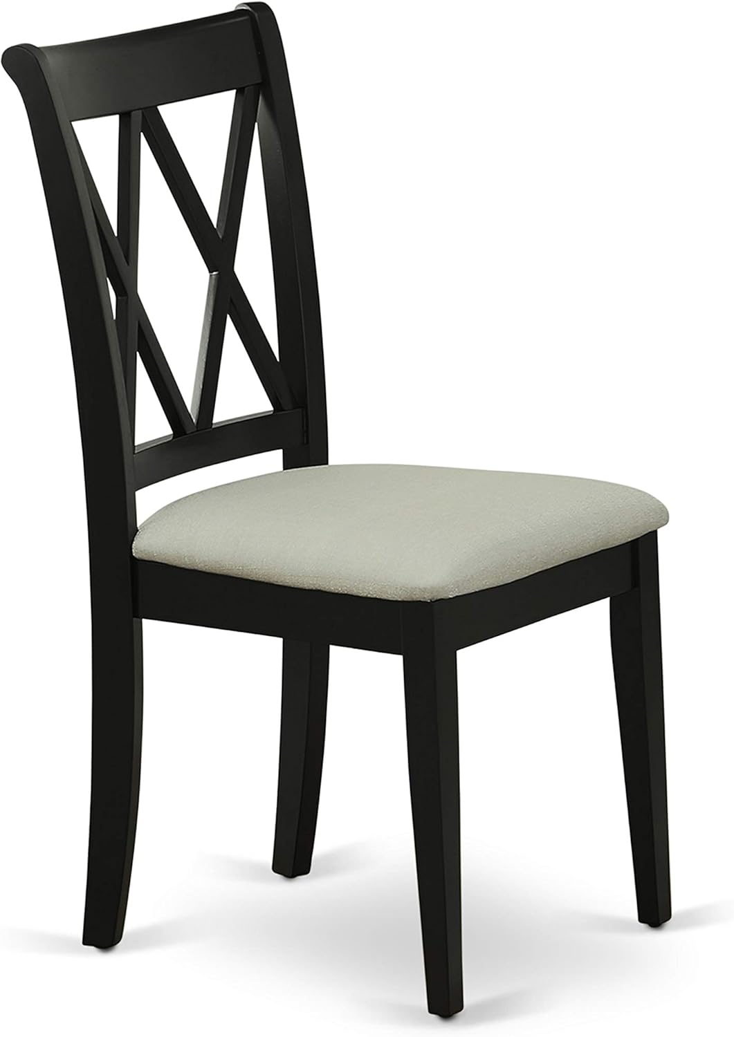 East West Furniture DUCL7-BLK-C 7 Piece Dining Room Furniture Set Consist of a Rectangle Dining Table and 6 Linen Fabric Upholstered Chairs, 36x60 Inch, Black