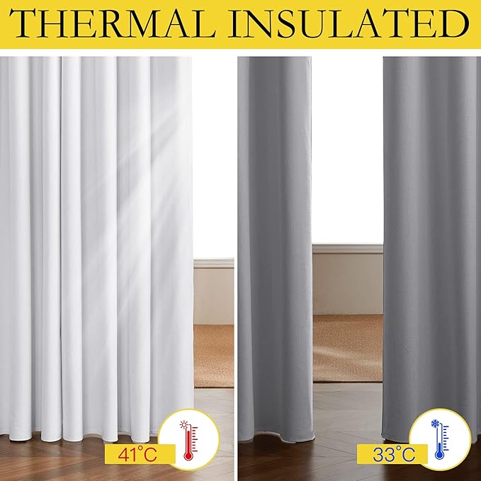 NICETOWN 100% Absolutely Blackout Linen Curtains