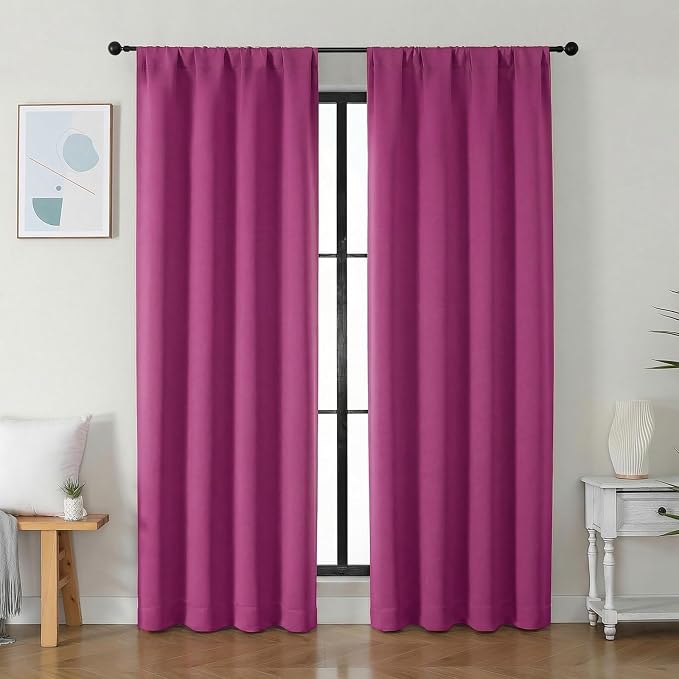 Simplebrand Ava Hot Pink Blackout Curtains