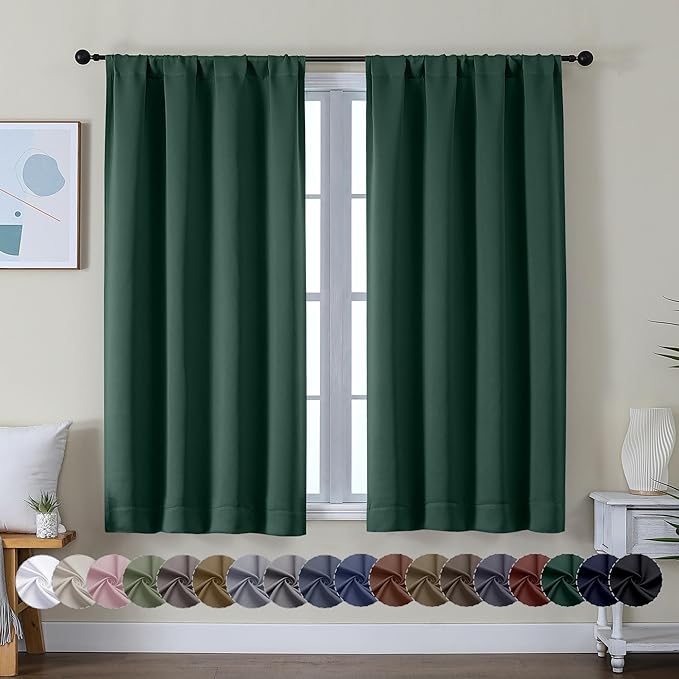 Simplebrand Ava Ever Green Short Blackout Curtains
