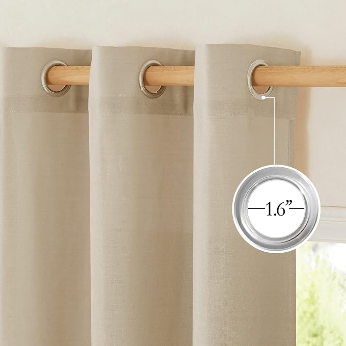 NICETOWN Rustic Linen 102 inch Long Curtains