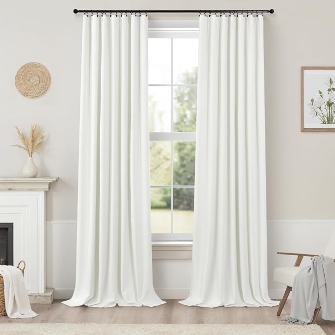 Pitalk Short Linen Textured Blackout Curtains