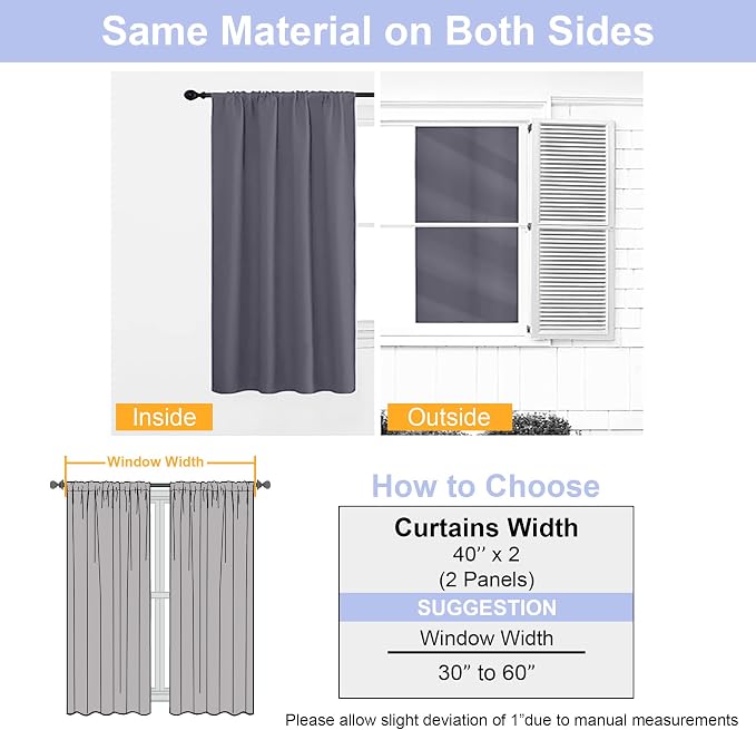 Simplebrand Ava Grey Blackout Curtains