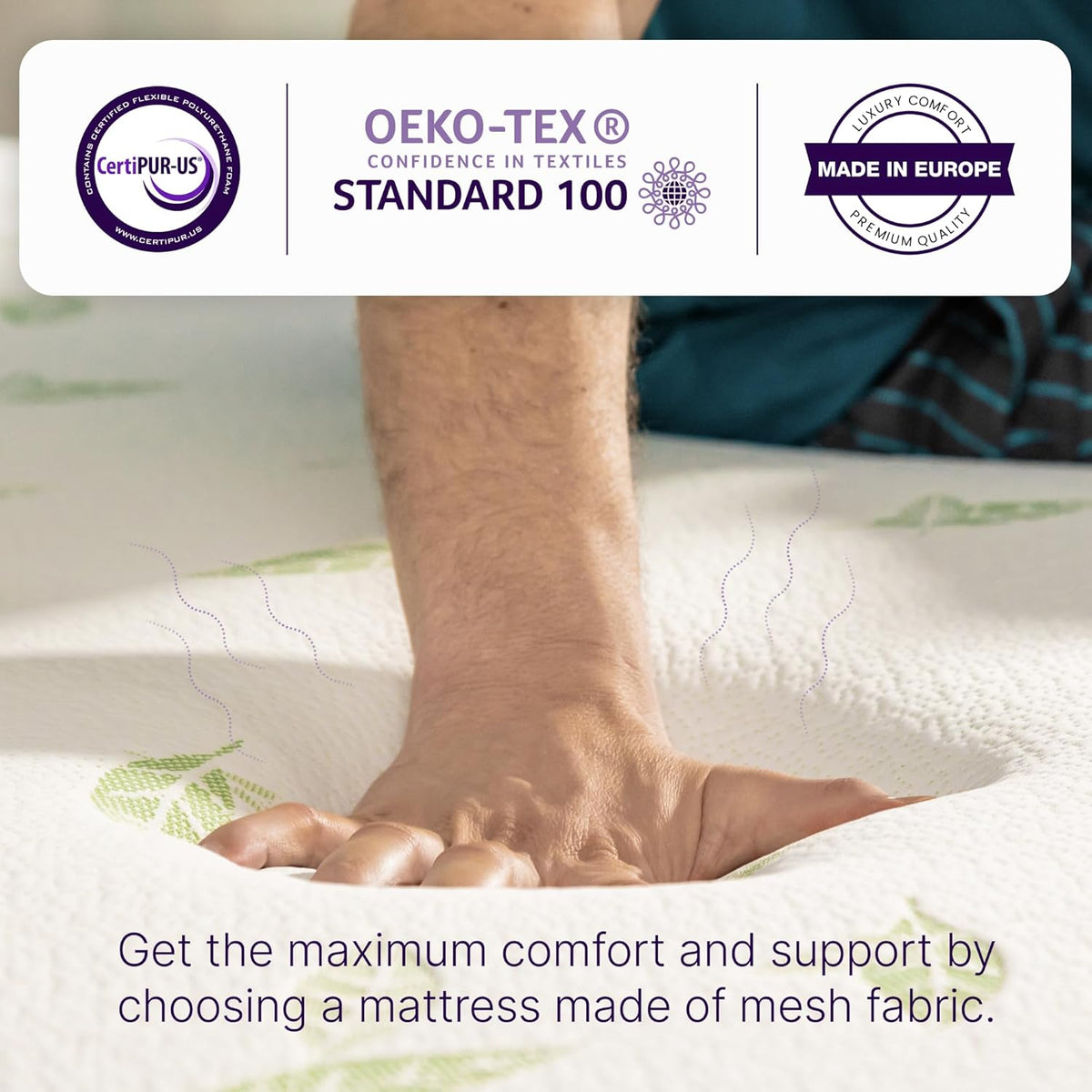 NapQueen Twin Size, 8 Inch Anula Green Tea Infused Memory Foam Mattress, Bed in a Box, CertiPUR-US Certified Mattress