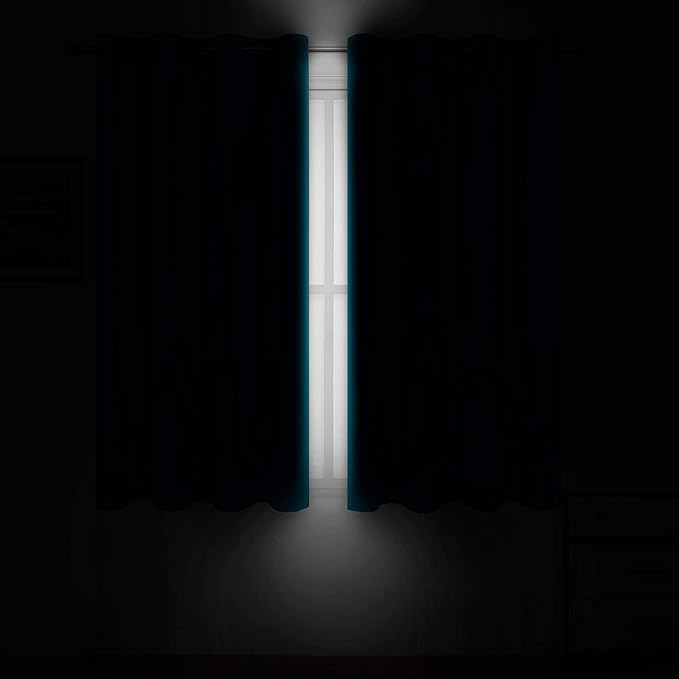 LEMOMO Turquoise Thermal Blackout Curtains/52 x 72 Inch/Set of 2 Panels Room