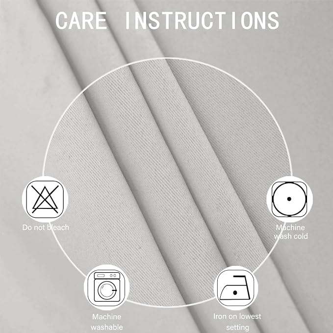 LEMOMO Light Grey Blackout Curtains 42 x 54 Inch Length Set of 2 Panels Grommet