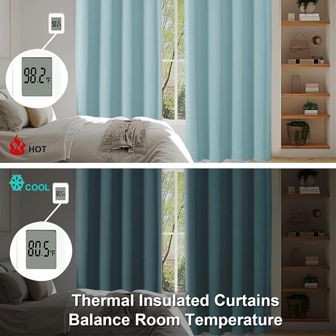 Simplebrand Ava Aqua Blackout Curtains
