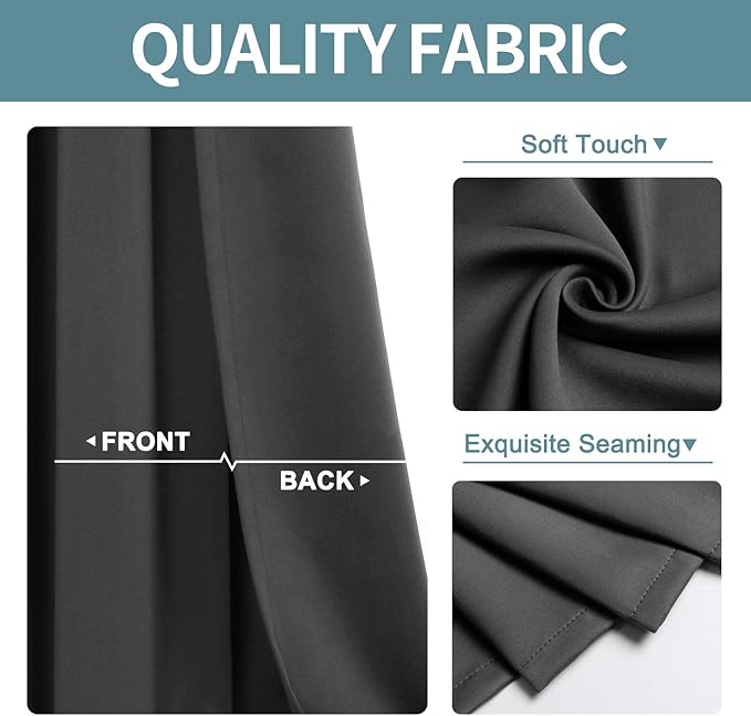 ChrisDowa Blackout Curtains 48 inches Long