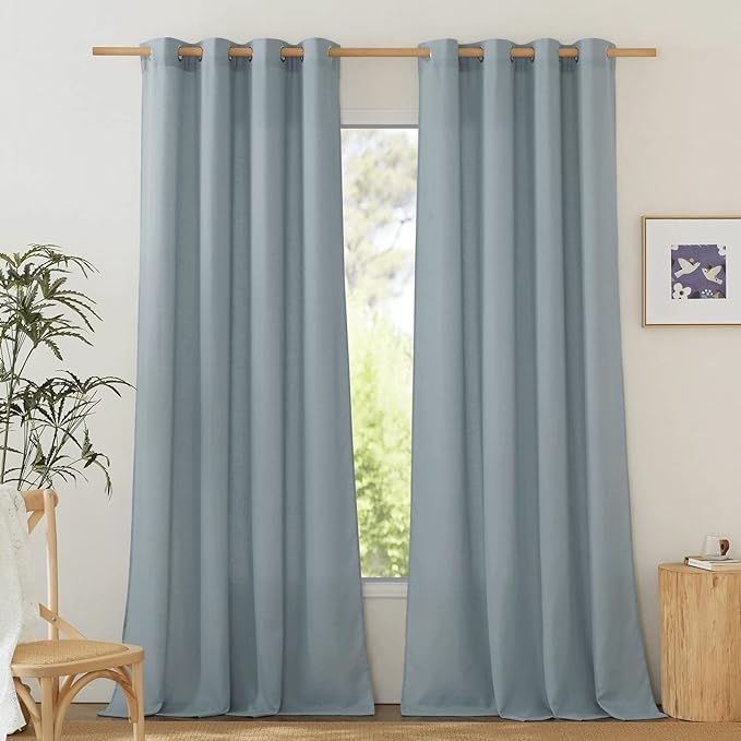 NICETOWN Rustic Linen 144 inch Long Curtains