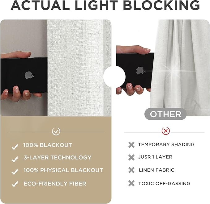 Joydeco Linen Blackout Curtains