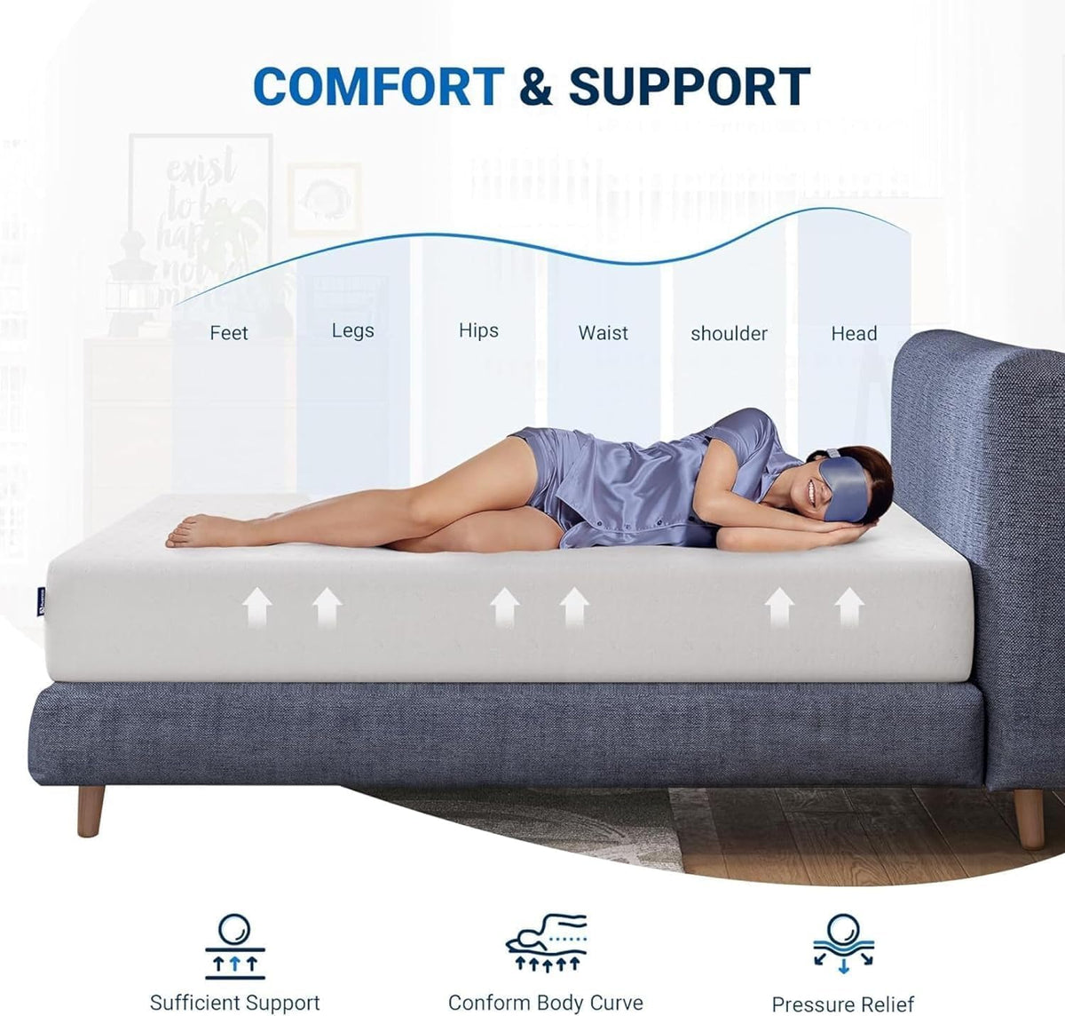 Avenco Queen Mattress, 12 Inch Queen Memory Foam Mattress in a Box for Refresh Sleep & Pressure Relief, Medium Firm Mattresses with CertiPUR-US Certified